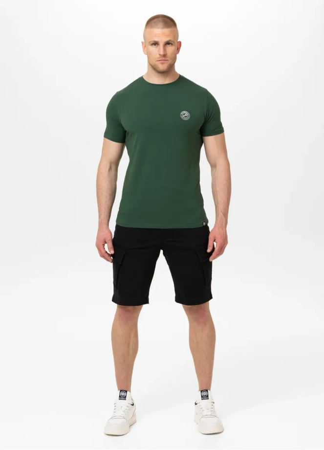 Koszulka męska T-Shirt Pit Bull Pitbull San Diego CA Small Logo Slim Fit zielona