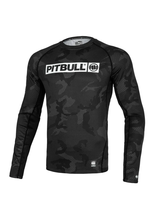 Koszulka męska rashguard Pit Bull Pitbull Longsleeve Net Camo Hilltop II 24 czarna