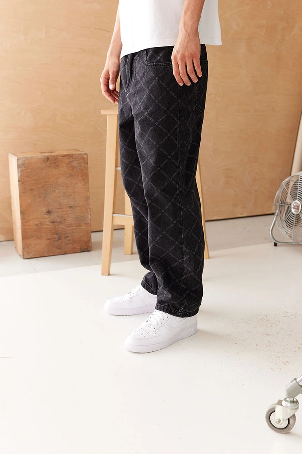 Spodnie męskie Jeans Extra Baggy Mass Denim Monogram czarne
