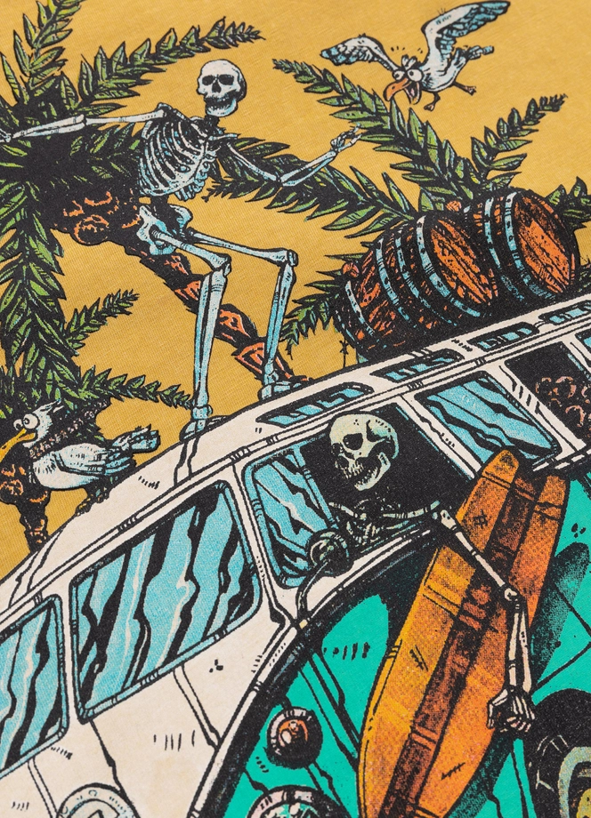 Koszulka męska T-Shirt Pit Bull Pitbull Open Beach sprany żółty