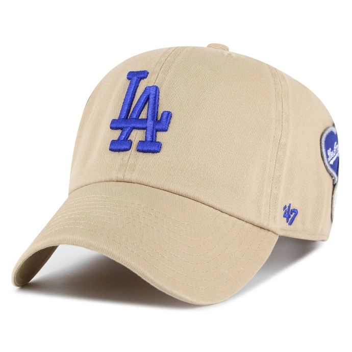 Czapka z daszkiem 47 Brand Los Angeles Dodgers Badges Clean Up beżowa