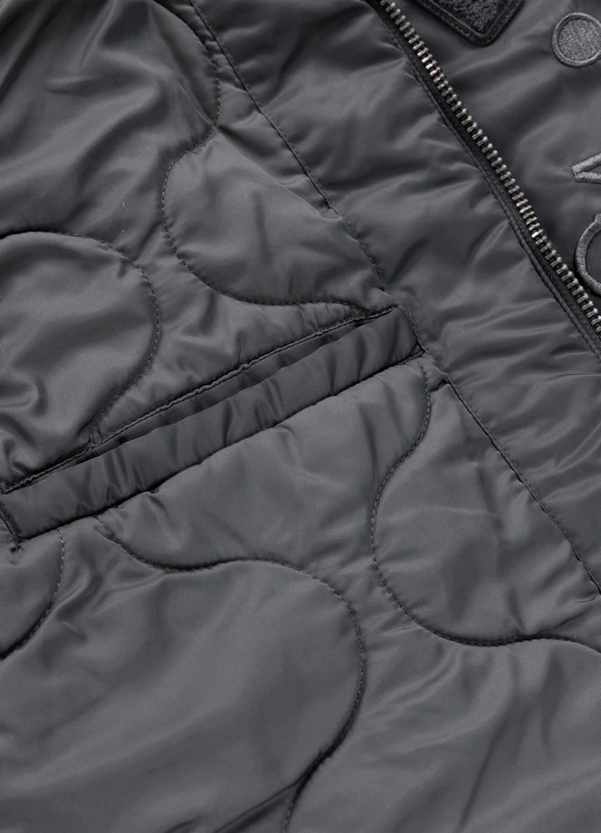 Kurtka męska przejściowa bejsbolówka Pit Bull Hacket grafitowa szara