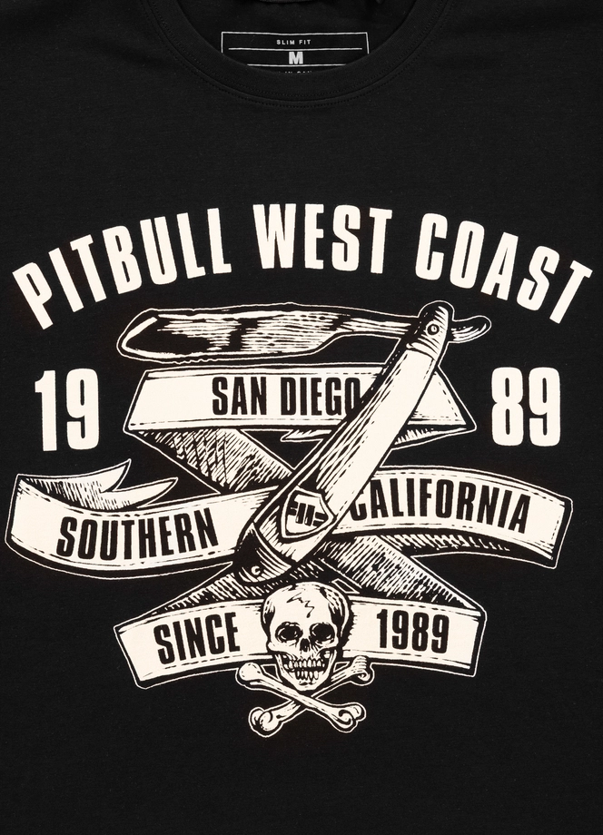 Koszulka męska T-Shirt Pit Bull Pitbull Oldschool Razor Slim Fit czarna