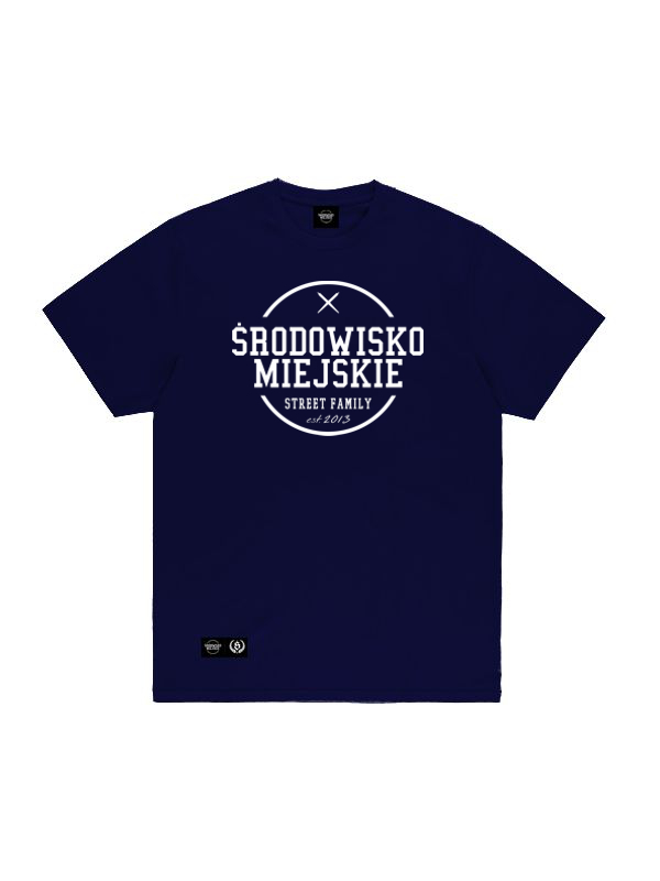 Koszulka męska t-shirt Środowisko Miejskie Theme granatowo/biała