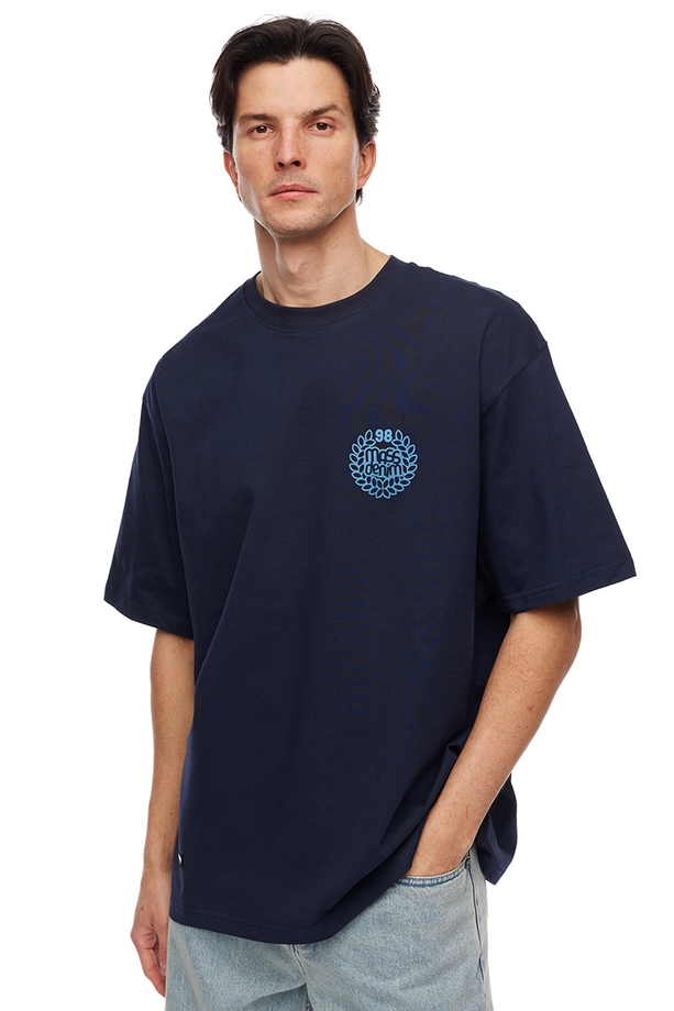 Koszulka męska t-shirt Mass Dnm Base Back granatowa