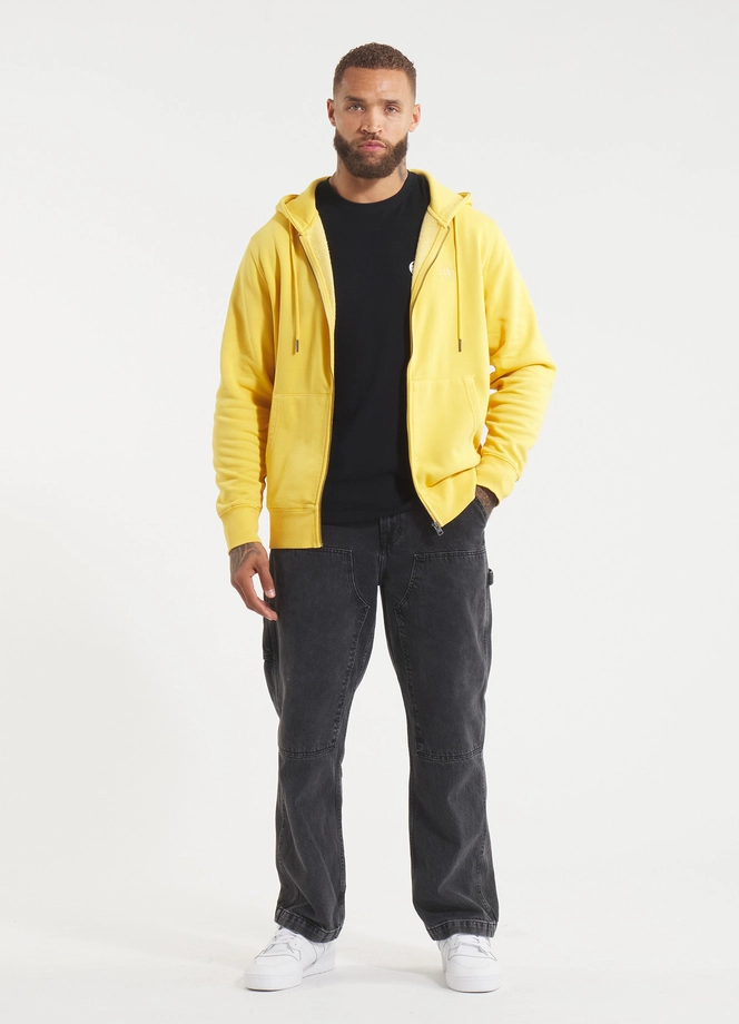 Bluza męska z kapturem Pitbull Pit Bull Lancaster 2 ZIP Washed żółta