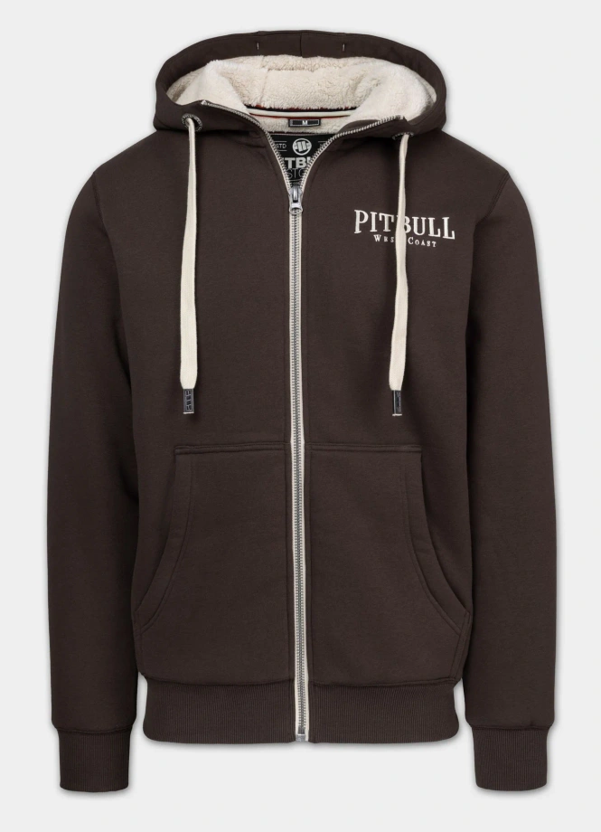Bluza męska rozpinana z kapturem Pit Bull Ruffin Detroit brązowa