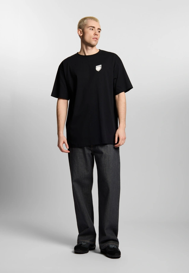 Koszulka męska t-shirt oversize Prosto Splash Shield czarna