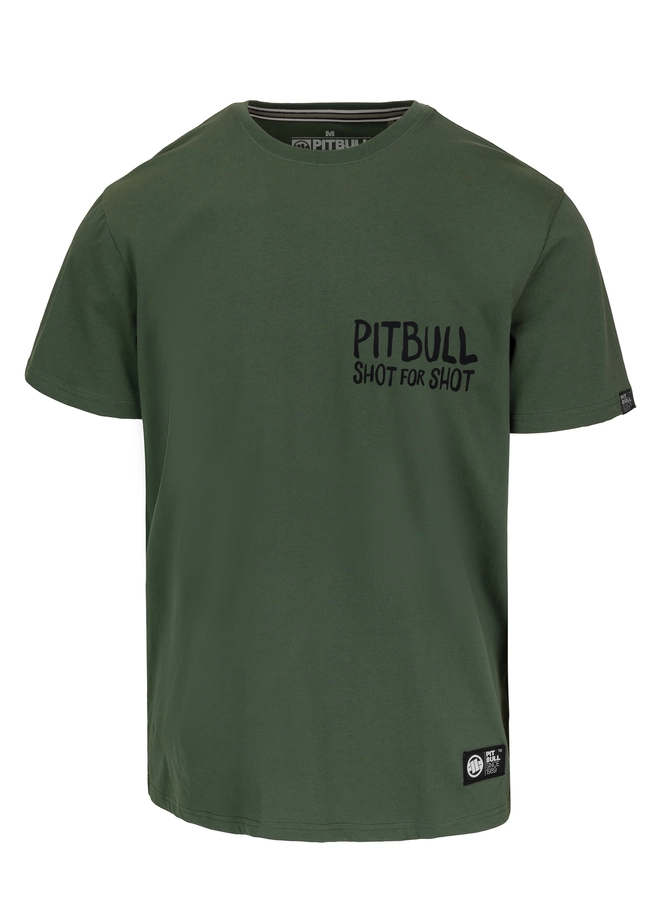 Koszulka męska T-Shirt Pit Bull Pitbull Shot For Shot zielona