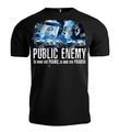 Koszulka męska T-shirt Public Enemy Za wami stoi PRAWO za nami stoi PRAWDA czarna