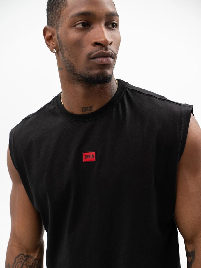 Koszulka męska tank top Jigga Wear Badge czarna