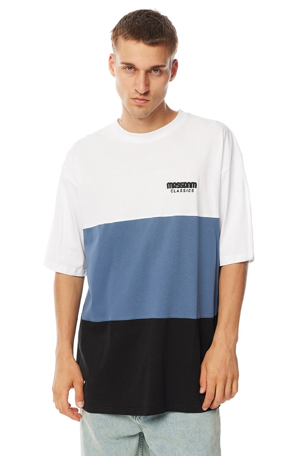 Koszulka męska t-shirt Mass Dnm Zone biało/niebiesko/czarna