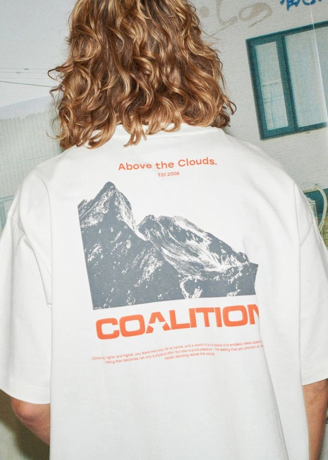 Koszulka męska t-shirt Coalition CLTN Dew kremowa