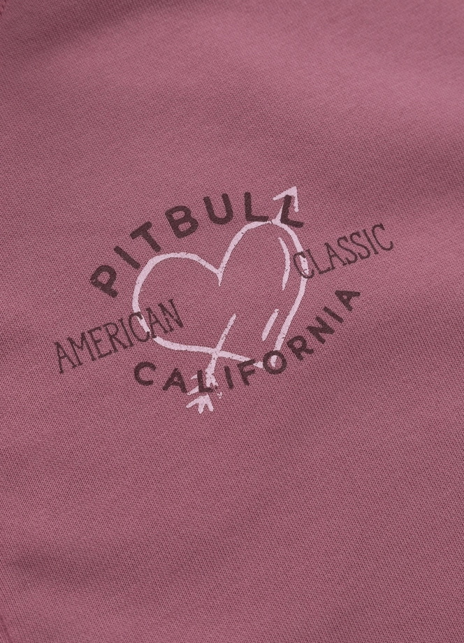 Komplet damski krótki Pitbull Manzanita Heart ZIP Washed różowy