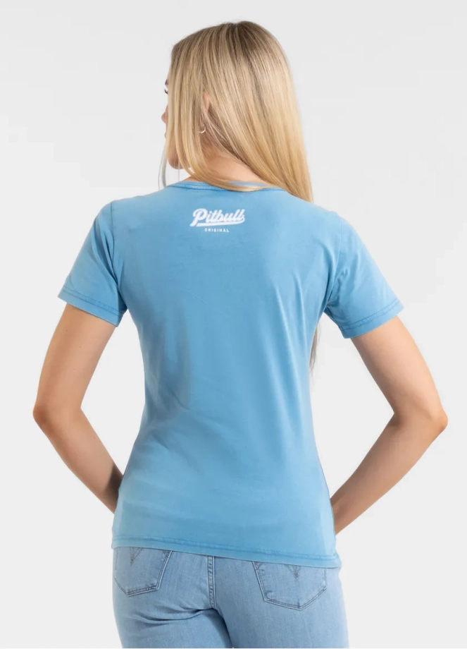 Koszulka damska T-shirt Pit Bull Angel Logo niebieska