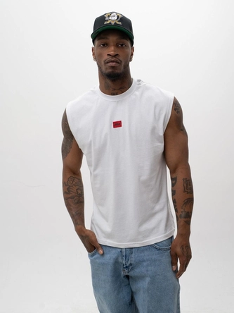Koszulka męska tank top Jigga Wear Badge biała