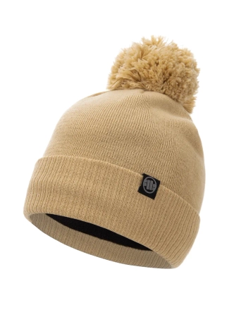 Czapka zimowa z pomponem Pit Bull Beanie Bubble Small Logo II beżowy