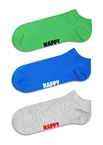 Skarpety Happy Socks 3-Pack Solid Low Socks zielone/niebieskie/szare