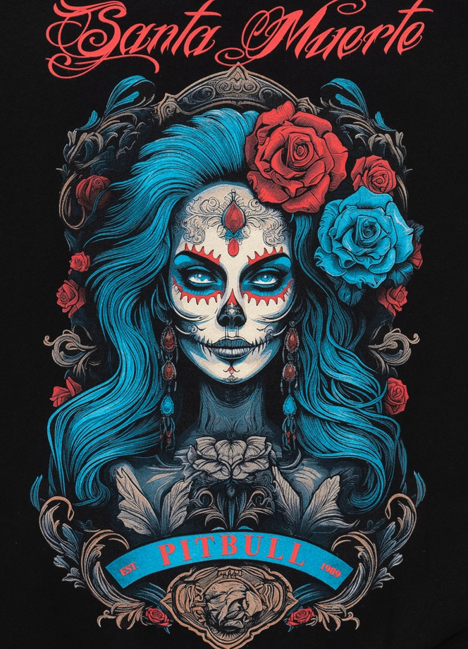 Bluza damska z kapturem oversize Pitbull Pit Bull Santa-Mu hooded czarna