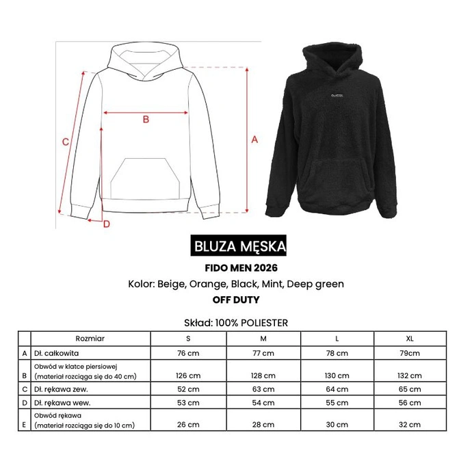 Bluza męska z kapturem Olavoga Fido beżowa