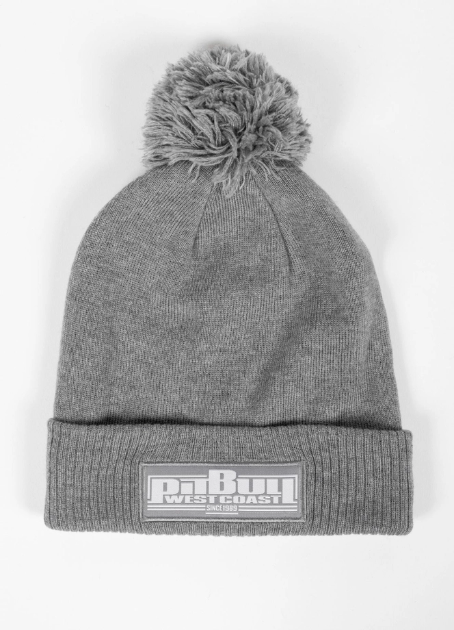 Czapka zimowa z pomponem Pit Bull One Tone Boxing szara