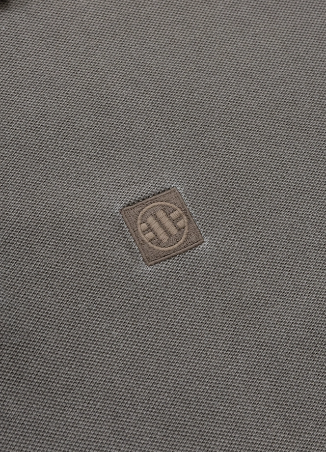 Koszulka męska Polo Pitbull Pique Small Logo Washed brązowa