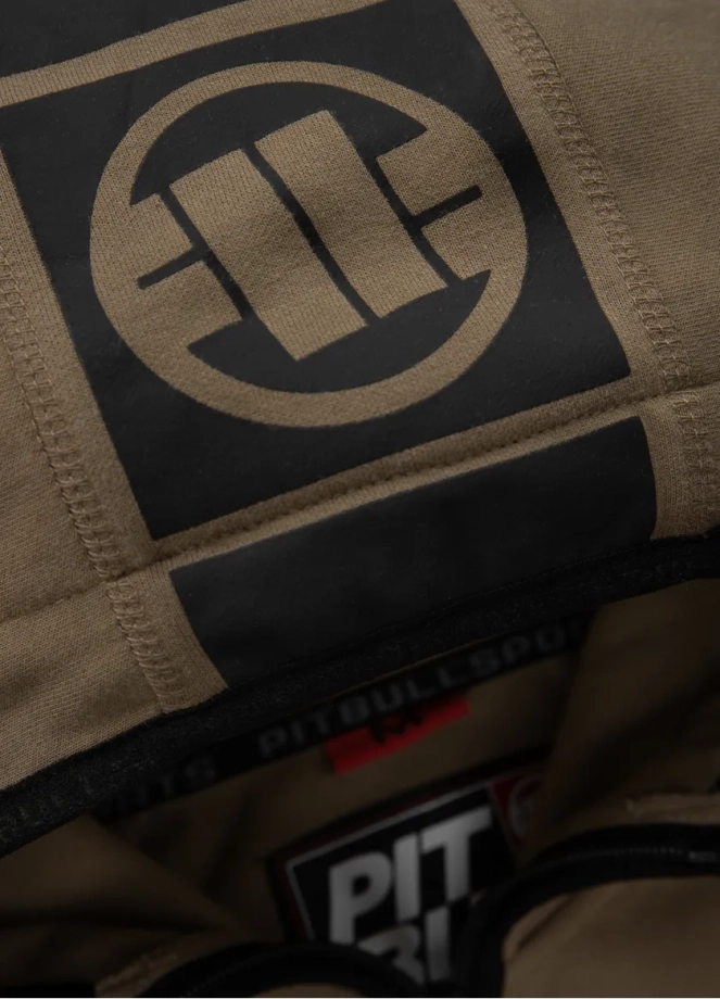 Bluza męska z kapturem Pitbull Pit Bull Hermes 24 ZIP hooded brązowa