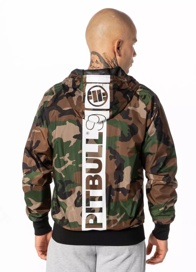 Kurtka męska wiosenna przejściowa Pit Bull Athletic Hilltop Nylon Jacket wiatrówka zielone camo