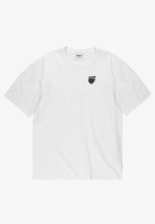 Koszulka męska t-shirt oversize Prosto Splash Shield biała