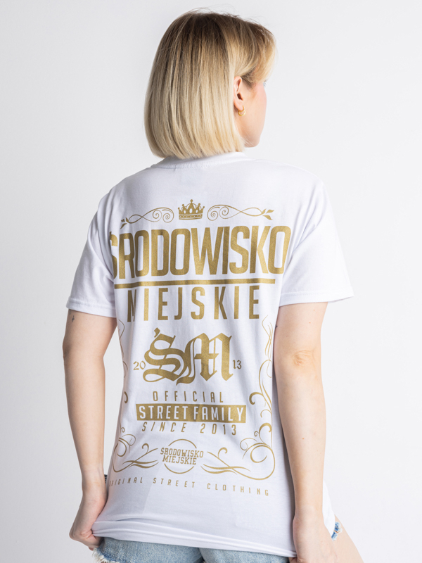 Koszulka męska t-shirt Środowisko Miejskie Theme biała/złota