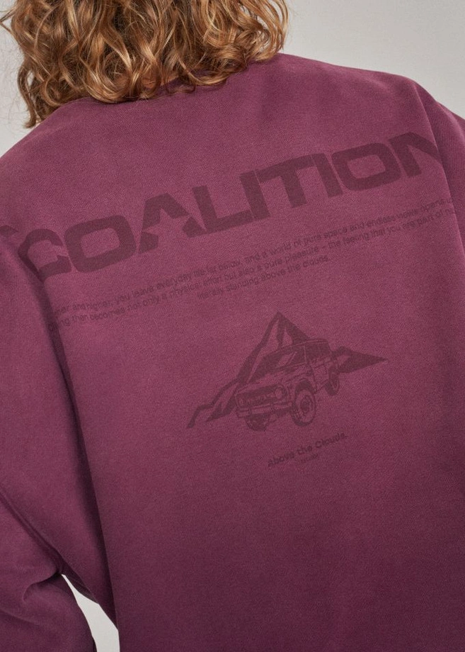 Bluza męska Coalition CLTN Washcrew śliwkowa fioletowa