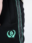 Spodnie dresowe męskie Środowisko Miejskie Laur mint lampas czarne