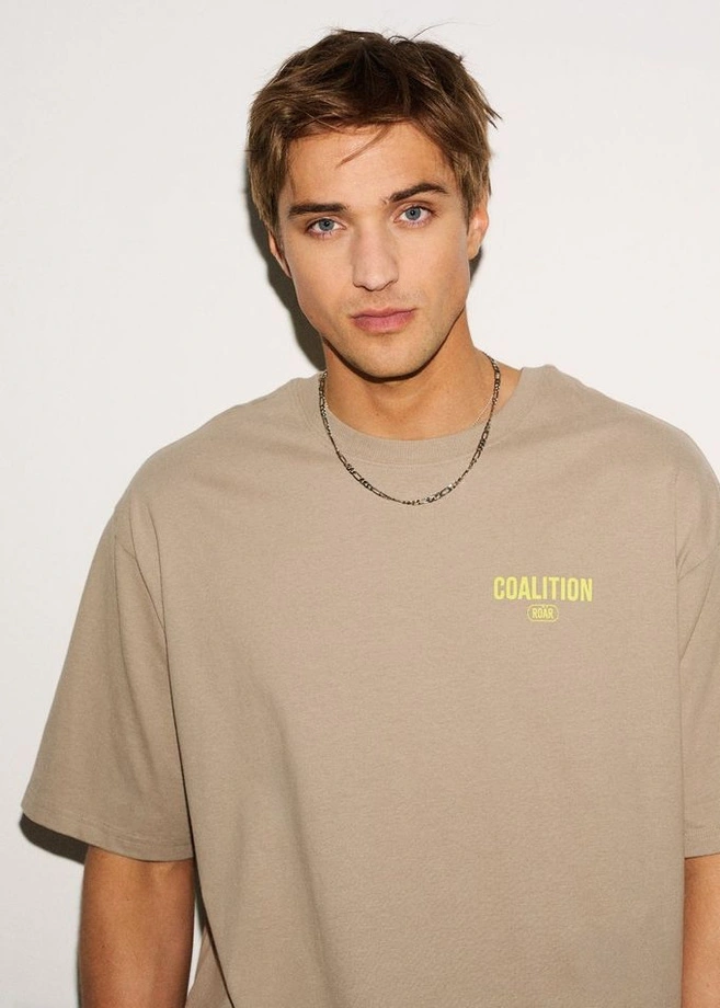 Koszulka męska t-shirt Coalition CLTN T Neon beżowa