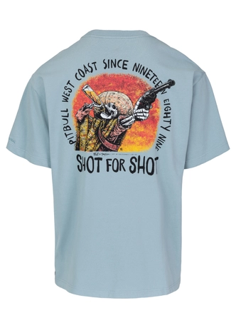 Koszulka męska T-Shirt oversize Pitbull Shot For Shot Loose Fit niebieska