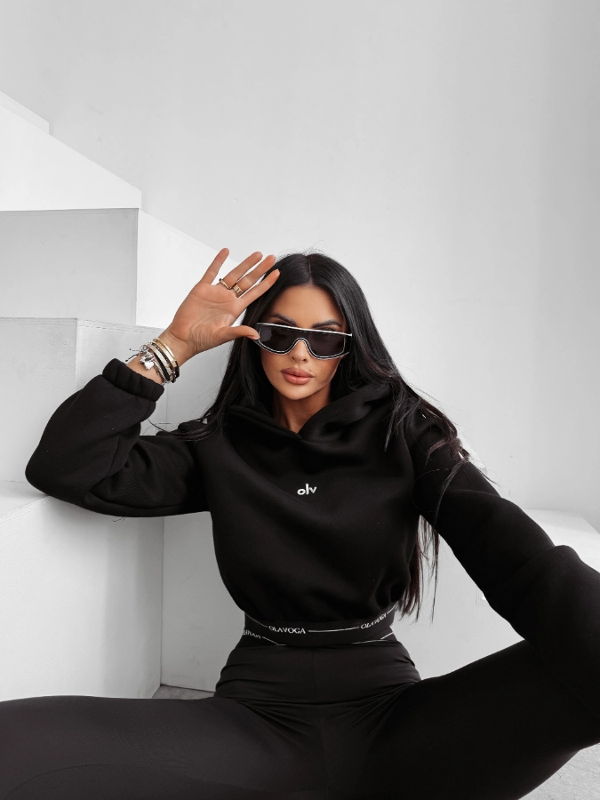 Bluza damska z kapturem Olavoga Lunari czarna