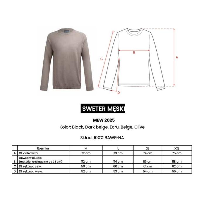 Sweter męski Olavoga Mew masełkowy ecru