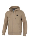 Bluza męska z kapturem Pitbull Pit Bull Small Logo 24 ZIP hooded beżowa
