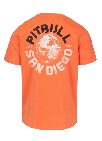 Koszulka męska T-Shirt Pit Bull Pitbull Dog SD pomarańczowa