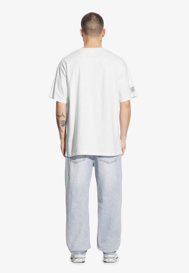 Koszulka męska t-shirt oversize Prosto Football Fan biała
