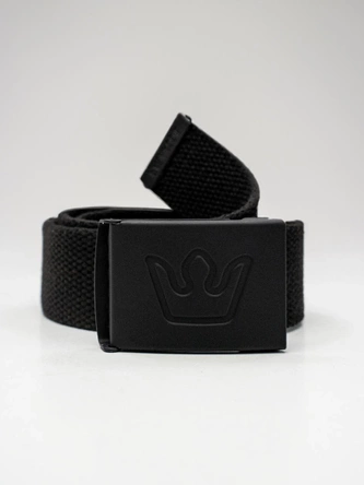 Pasek parciany Jigga Wear Simple Crown czarny