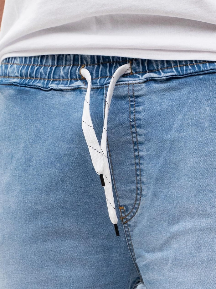 Spodenki szorty męskie jeans Baggy Jigga Wear Crown Gold jasno niebieskie