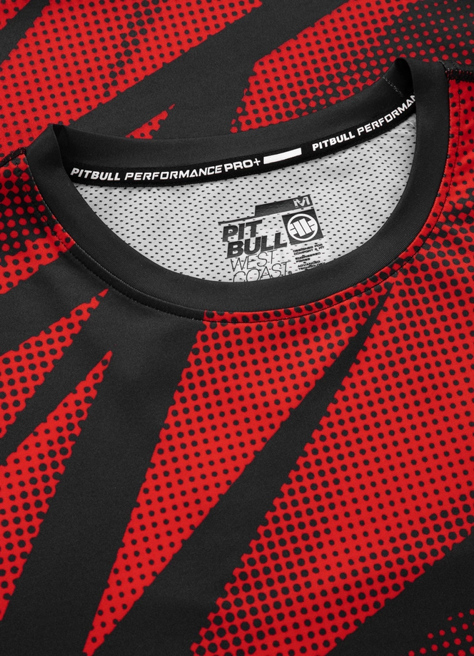 Koszulka Longsleeeve męski Pit Bull Pitbull Performance Pro Plus Dot Camo II czerwona