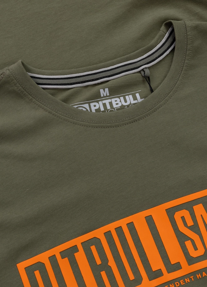 Koszulka męska T-Shirt Pitbull Eighty Nine Dog oliwkowa zielona