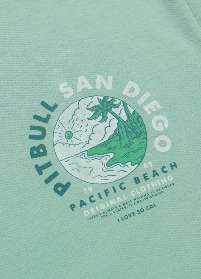 Koszulka męska T-Shirt Pit Bull Pitbull Planet Surf miętowa