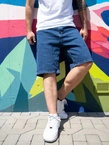 Spodenki szorty męskie jeans Jigga Wear Small Outline Crown niebieskie