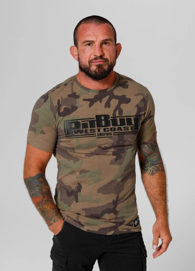 Koszulka męska T-Shirt Pit Bull Pitbull Classic Boxing Slim Fit woodland camo