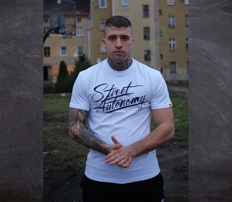 Koszulka męska t-shirt Street Autonomy Letter biała