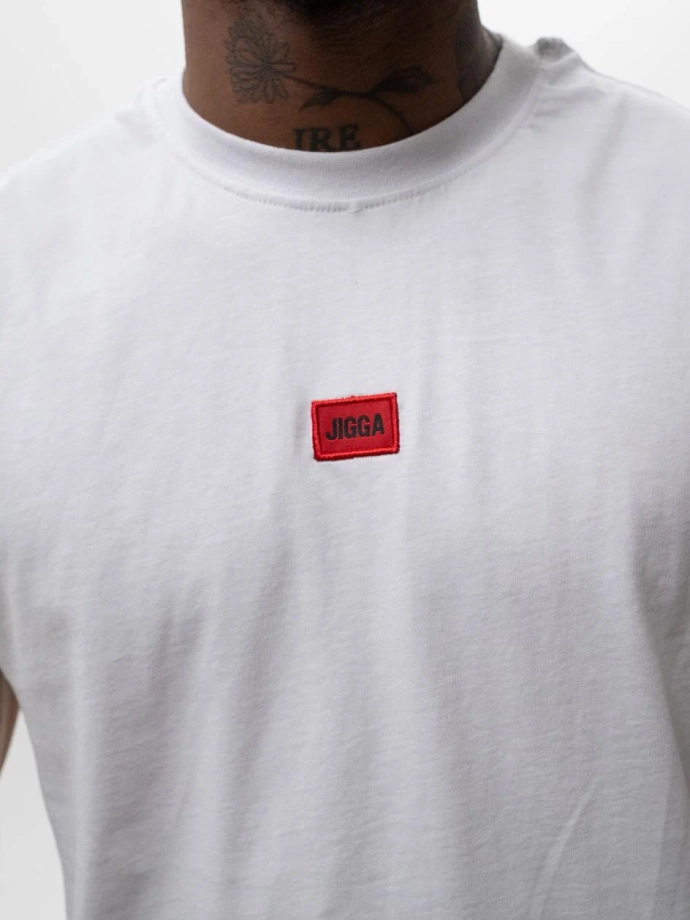 Koszulka męska tank top Jigga Wear Badge biała