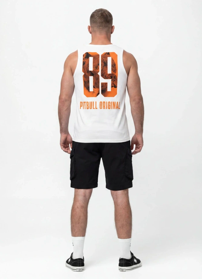 Koszulka męska tank top Pitbull Eighty Nine Dog biała