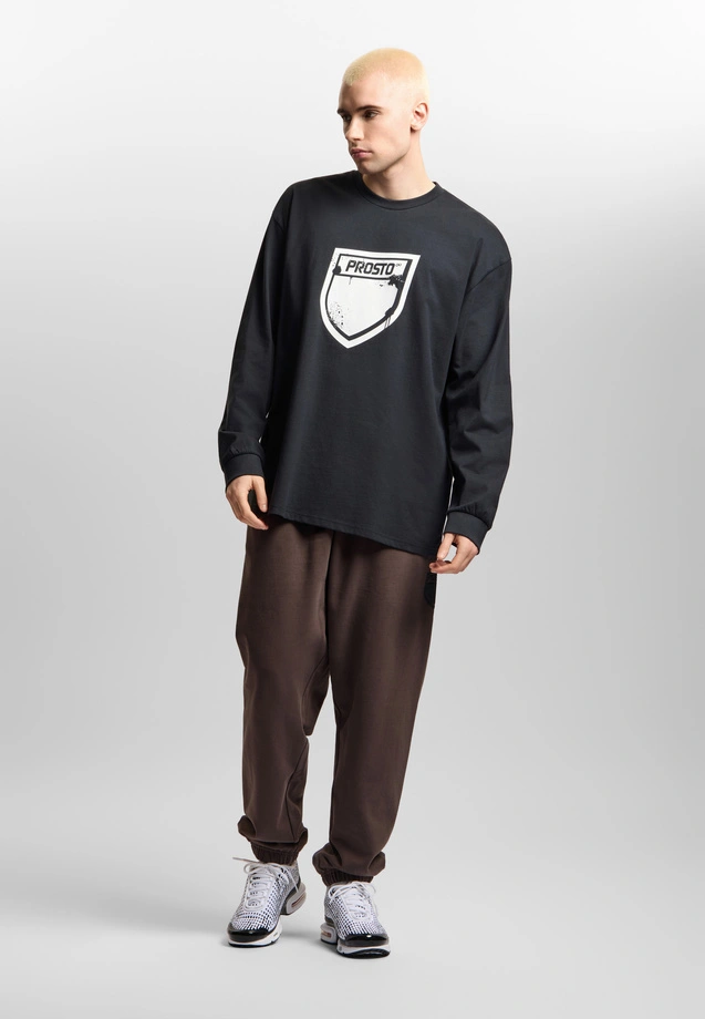 Koszulka longsleeve męski Prosto Splash Shield czarna